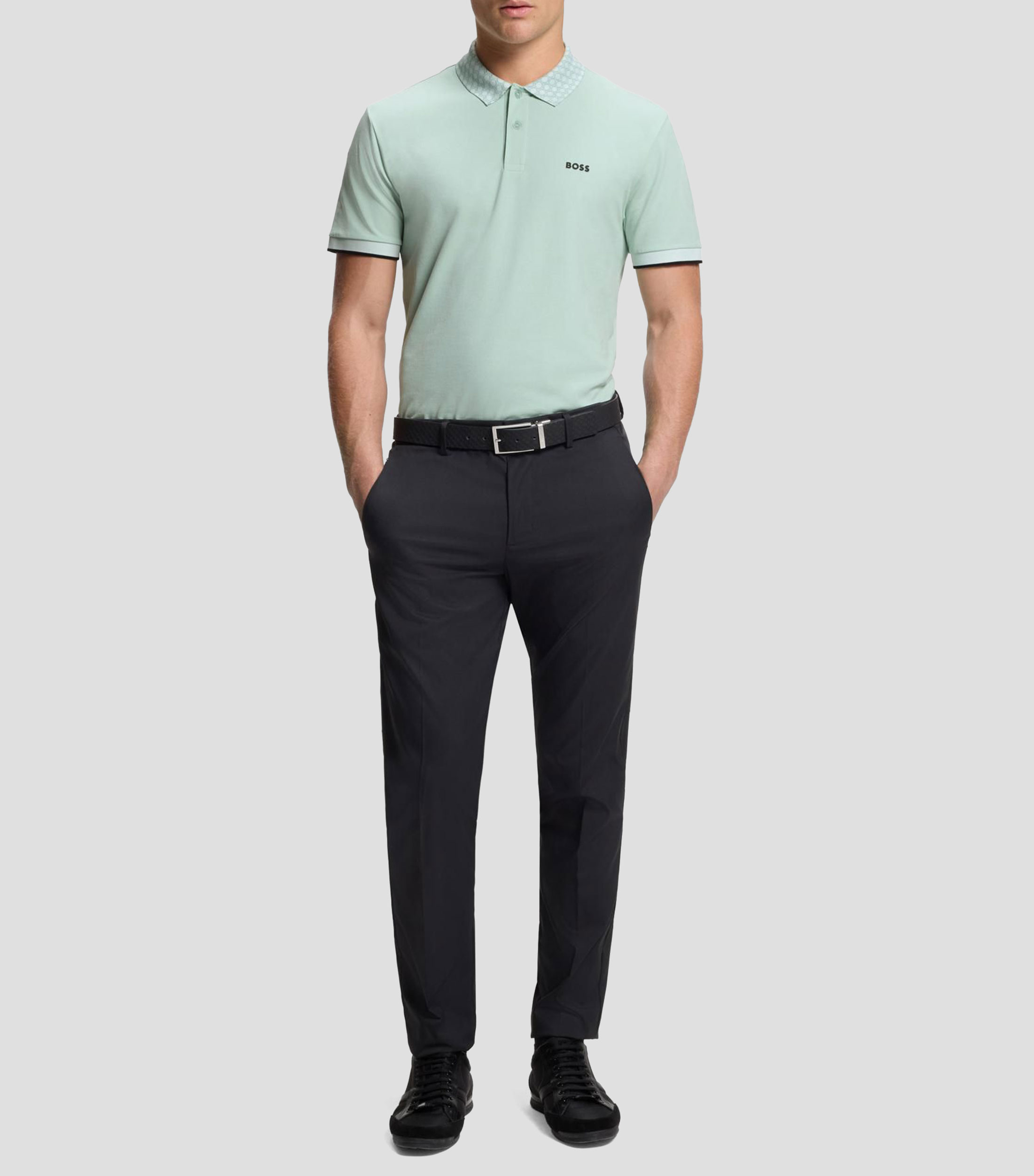 Playera polo Paddy de algodón elástico con control de la humedad Hombre